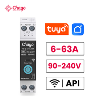 API WI-FI TUYA Interrupteur intelligent avec compteur 1P+N 6-63A 90-240V Disjoncteur MCB pour la distribution d'énergie des bâtiments commerciaux Chayo