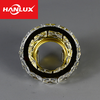 Cadre de luminaire encastré moderne amovible GU10 MR16 en or chromé, cristal et fer plaqué pour éclairage intérieur
