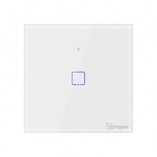 China Supplier One Gang Mounted Electric Wall Light Switch Sonoff T1 EU Standard WIFI Smart Touch Screen Light On-off Switch