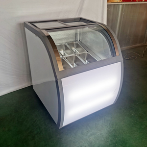 Tủ đông trưng bày kem <span class=keywords><strong>mini</strong></span> Tủ lạnh thương mại 6 khay thép không gỉ Đèn LED bên trong trưng bày <span class=keywords><strong>gelato</strong></span> phổ biến - Product Image 2