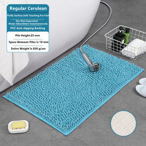 Felpudo antideslizante para puerta de chenilla, esteras de baño coloridas con diseño de moda - Product Image 6