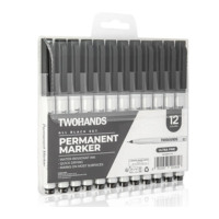 Fabrication Usine TWOHANDS Noir Pointe Ultra Fine Marqueur Permanent Stylo Croquis Étanche