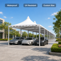 Abri de voiture à membrane, double rangée de colonnes, auvent de couloir, abri de stationnement, abri de passage, imperméable, résistant aux UV, personnalisé