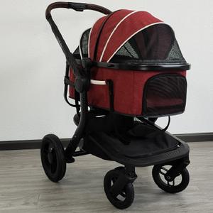 Poussette de voyage en tissu rouge <span class=keywords><strong>pour</strong></span> <span class=keywords><strong>chien</strong></span>, sac de transport <span class=keywords><strong>pour</strong></span> animaux de compagnie, chat, poussette <span class=keywords><strong>pour</strong></span> animaux de compagnie, poussette de jogging, poussette grande taille - Product Image 3