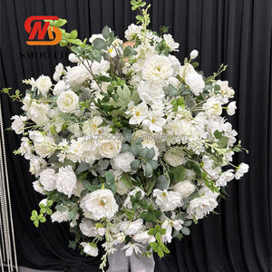 SMOOTH Large Rose <b>Arrangement</b> Greenery and White Roses High Quality Silk <b>Flower</b> Ball Wedding <b>Table</b> Centerpiece - Product Image 2