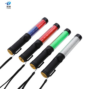 Bastón de Señalización de Tráfico LED Rojo, Azul y Verde con Luz Intermitente Retroreflectante de Grado Ingeniería, Alimentado por Batería - Product Image 1