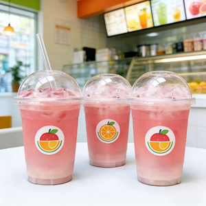 Gobelet en plastique PET transparent avec logo personnalisé imprimé, 8 oz, 12 oz, 16 oz, 20 oz, 24 oz, pour café froid, smoothie, latte glacé à emporter, café à emporter - Product Image 2