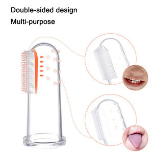 Soft Bristle <span class=keywords><strong>Silicone</strong></span> <span class=keywords><strong>Baby</strong></span> <span class=keywords><strong>Toothbrush</strong></span> Set Infant <span class=keywords><strong>Finger</strong></span> <span class=keywords><strong>Toothbrush</strong></span> com Tongue Escova De Limpeza <span class=keywords><strong>Baby</strong></span> Teeth Care Kit Caixa protetora - Product Image 4