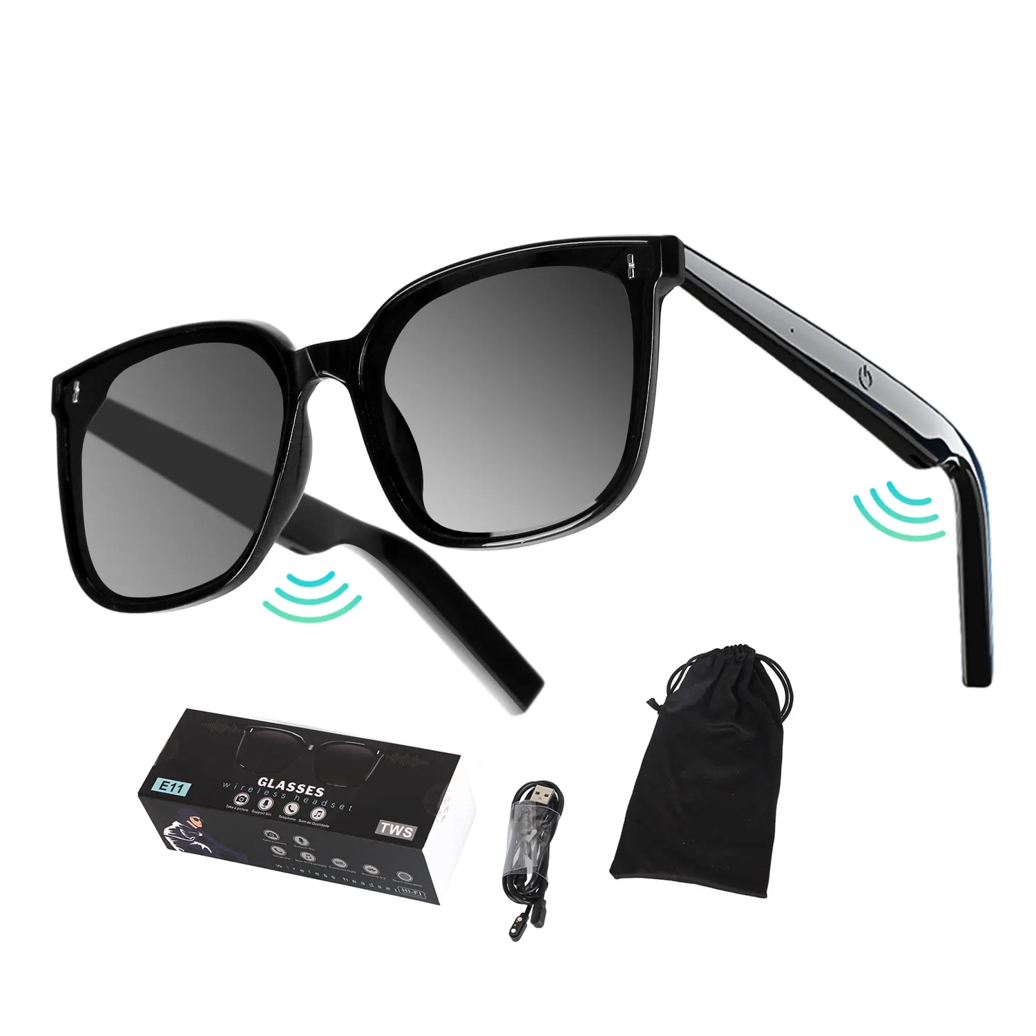 Gafas de sol inteligentes moda táctil música deporte Bl0etooth auriculares gafas de sol Cámara Control de llamada de voz MP3 gafas para hombre mujer