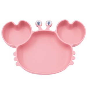 Creative Suction Plate for Kids Cute <b>Crab</b> Design Eco Friendly Silicone Toddler Dish BPA Free Fine Dining - Product Image 4