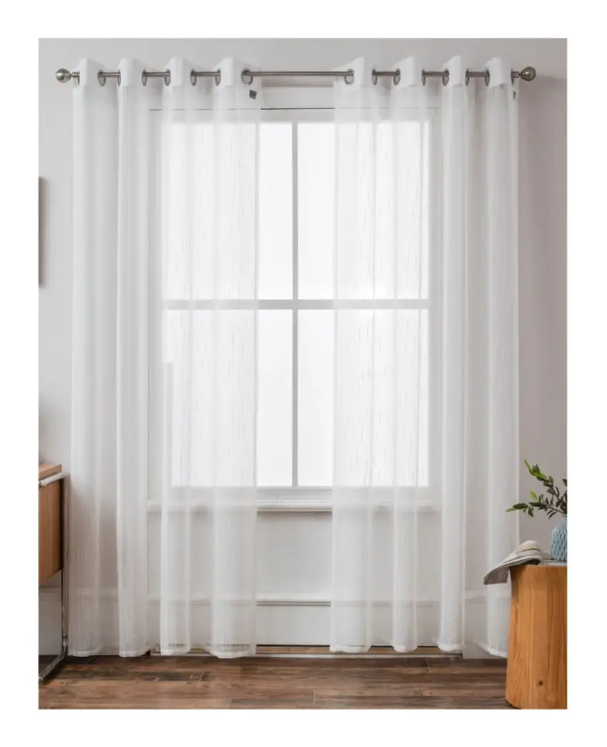 Tirai jendela putih kualitas tinggi tirai ruang tamu kasa tirai tipis mengalir