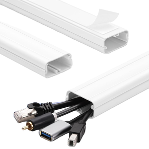 Cache-câble mural blanc de 39in, cache-câble, 3x13 pouces, cache-câble, 1.5 "W X 0.75" H, kit mural pour cordons <span class=keywords><strong>TV</strong></span> - Product Image 1