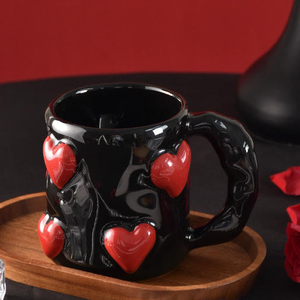 Regalo de San Valentín, Taza de Café/Té de Cerámica Grande de 500 ml con Relieve 3D de <span class=keywords><strong>Amor</strong></span>, Linda Taza de Cerámica Irregular de 400 ml para Enamorados - Product Image 6