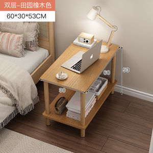 W8 <b>Bedside</b> Table Shelf Solid Wood Warm <b>White</b> Walnut Color Durable Modern Minimalist Bedroom Furniture - Product Image 3