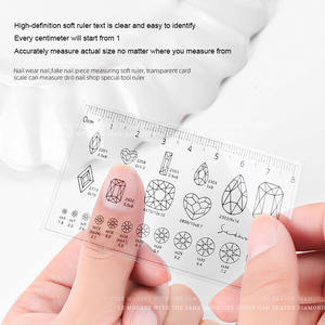 Règle de <span class=keywords><strong>mesure</strong></span> professionnelle en PVC Transparent pour ongles souples, strass, presse sur les ongles, outils de fournitures pour ongles - Product Image 5