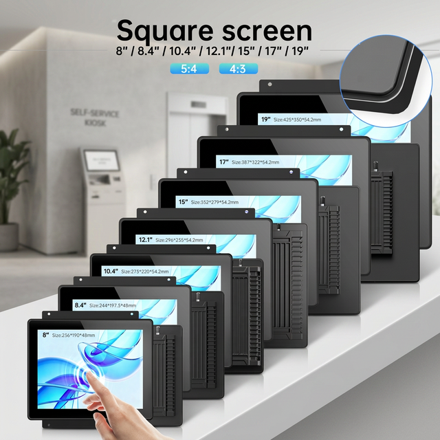 15.6" Open Frame Industrial Touch Screen Monitor Panel PC Capacitive Fanless All-in-One Display VGA HD USB for Kiosk Automation