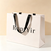 Sacs en papier personnalisés de luxe avec votre propre logo pour vêtements, sacs d'emballage pour boutique de vêtements mats avec poignées en ruban