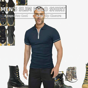 Camiseta de Verano para Hombre, Nueva, de Color Sólido, Manga Corta, Transpirable, con Cierre, Tejido Sin Tejer, Lisa, Corte Ajustado, con Solapa, Color y Logotipo Personalizables - Product Image 2