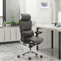 Chaise de bureau exécutive ergonomique en cuir moderne à dossier haut, base en aluminium, cadre en plastique, chaise de bureau à domicile de haute qualité, OEM