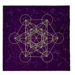 Tailai Moon Pentagram Astrology Divination Tablecloth witchcraft supplies tapestry black altar cloth for witch
