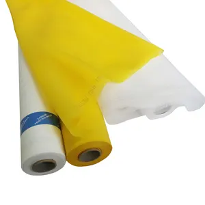 Tela de impressão de poliéster 43t-64t (110-160malha), tecido de malha de impressão de tela de poliéster