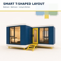 Maison capsule spatiale entièrement en aluminium, préfabriquée en forme de T, pour hôtel de villégiature et hébergement de glamping