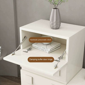 Home Modern Farmhouse Combinable Stackable <b>White</b> Wooden Bedroom Nightstand Sofa <b>Side</b> Storage Cabinet Living Room - Product Image 2