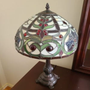 โคมไฟตั้งโต๊ะ Tiffany Cherry Tomato โมเดิร์น LED กระจกสีลายแม<span class=keywords><strong>ล</strong></span>งปอแดง ตกแต่งห้องนั่งเล่น ป้องกันสายตา - Product Image 2