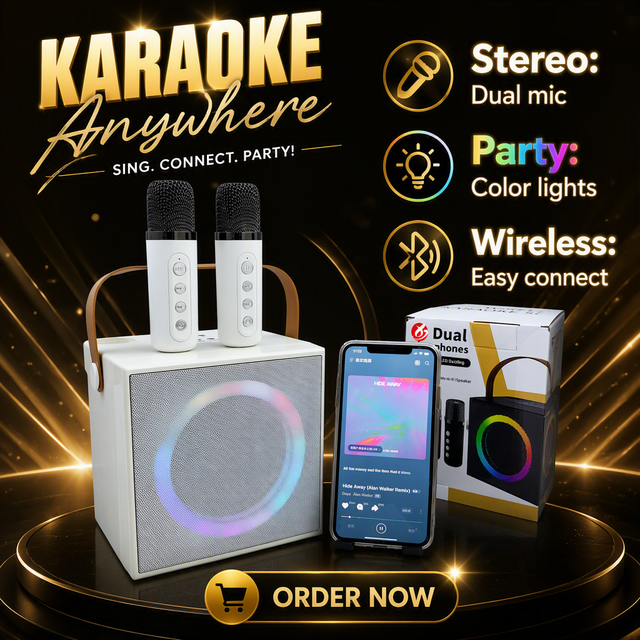 Factory Direct Sale Home K12 Karaoke Machine Portable for Speaker System RGB LED Light Plastic V5.0 Wireless Microphone