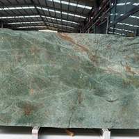 Dalles de granit vert turquoise exotique, granit vert paon pour revêtement mural et comptoirs