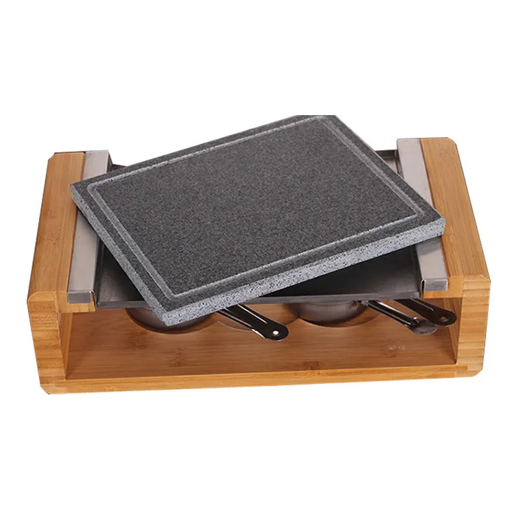 Restaurant Black Steak Cooking Stone and Lava Stone with Board Steak Grill Stone Cooking Ware for Home Kitchen use