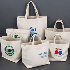 Bolsa de Compras de Algodón Reutilizable, Lisa, sin Estampado, Promocional, Económica, para la Playa, con Logotipo Personalizado - Product Image 1