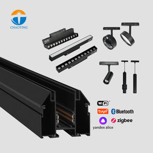 Rail de plafond en tissu extensible en PVC, lampe <span class=keywords><strong>LED</strong></span> magnétique sur rail, profil en aluminium DC48V, éclairage sur rail <span class=keywords><strong>LED</strong></span> pour plafond <span class=keywords><strong>tendu</strong></span> - Product Image 1