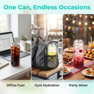Impression de logo personnalisé sur des canettes en PET transparentes pour boissons froides, café, soda, avec couvercles faciles à ouvrir, canettes en PET avec anneau d'ouverture - Product Image 5