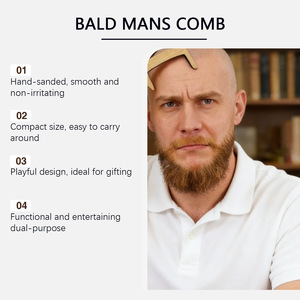 Peine de madera GleamXi Bald Fun <span class=keywords><strong>para</strong></span> masaje del cuero cabelludo, uso diario masculino, regalo creativo de otro país - Product Image 6