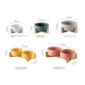 Produsen Grosir Warna-warni Bingkai Kayu Keramik Mangkuk Anjing Peliharaan - Product Image 6