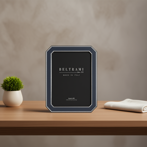 Beltrami Silver Plated Wood Structure Embossing <b>Printing</b> Durable Photo <b>Frame</b> Made in Italy - Product Image 3