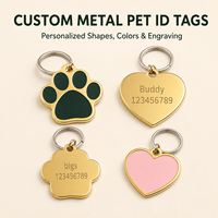 Étiquettes d'identification personnalisées en métal pour animaux de compagnie, gravées au laser, avec nom de chien ou de chat, numéro de téléphone et anneau fendu