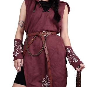 Cinturón de Cadena de Cuero Fino Medieval, Estilo Vikingo Nórdico, con Detalles Punk Vintage, para Disfraces de Halloween, Accesorios para TV y Cine - Product Image 3