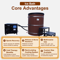 Baignoire de récupération corporelle Water Faery en bois pour athlètes, bain froid thérapeutique, durable, pour spa et bien-être commercial et domestique en extérieur