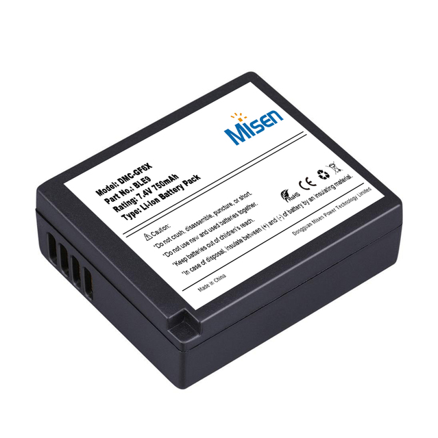 Misen Full Capacity 7.4V 750mAh Lumix DMC-GF6X DMC-S6K DMC-GF3C DMC-GF5 Lithium-ion BLE9 Battery for Camera Video