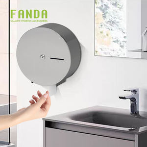 FANDA – Distributeur mural de papier toilette double rouleau géant 9 po, en acier inoxydable 304 brossé, design moderne et écologique - Product Image 2
