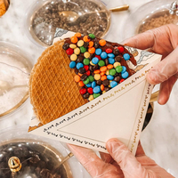 Boîte en papier écologique personnalisée pour emporter des plats à emporter, emballage alimentaire pour tranche de crêpe, croissant, stroopwaffles et cornet de gaufres