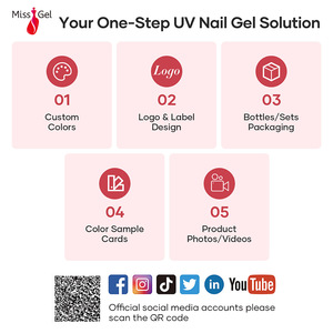 MissGel Nuevo Empaque 9 Colores Gel UV Sólido para Uñas OEM Etiqueta Privada Gel de Uñas con Polvo de Diamante Gel Sólido en Crema Esmalte de Uñas - Product Image 6