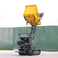 Mini Dumper Pas Cher 500kg Mini Dumper Portable sur Chenilles Mini Transporteur Construction Hydraulique Diesel Mini Dumper sur Chenilles