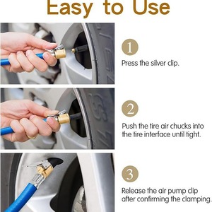 Brass Tire Inflator <b>Clamps</b> With <b>Quick</b> Connect Valve For Compact Car Motorcycle Fast Inflate British Thread Copper Material - Product Image 3