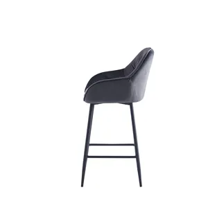 Барные стулья и стулья для ресторана наборы кухонных стульев черный бархатный барный стул из искусственной кожи вращающийся барный стул