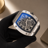 Montre automatique squelette de sport pour homme en titane ultra-mince de luxe