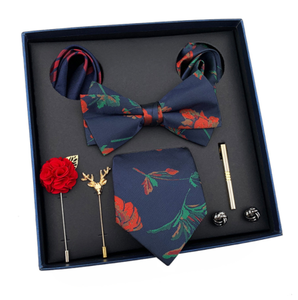 Conjunto de Corbata de Seda de Lujo Hecha a Mano con Pañuelo de Bolsillo y Lazo, con Caja de Regalo - Product Image 3