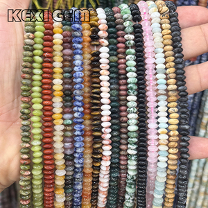 도매 6x3mm 천연 로즈 쿼츠 모스 아게이트 타이거 아이 스톤 론델 비즈 루즈 플라잉 소서 스페이서 비즈 주얼리 제작용 - Product Image 6